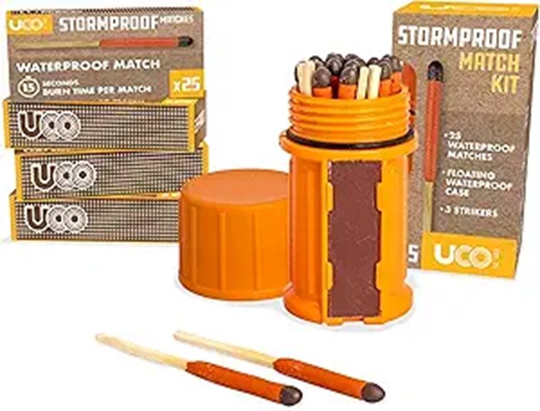 windproof waterproof stormproof match kit