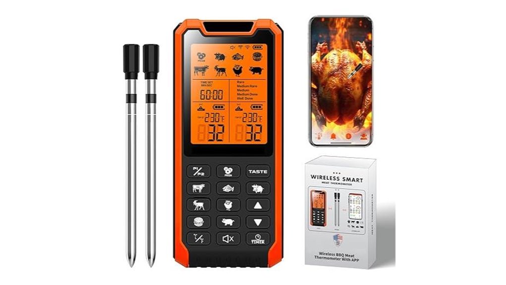 wireless dual probe bluetooth meat thermometer