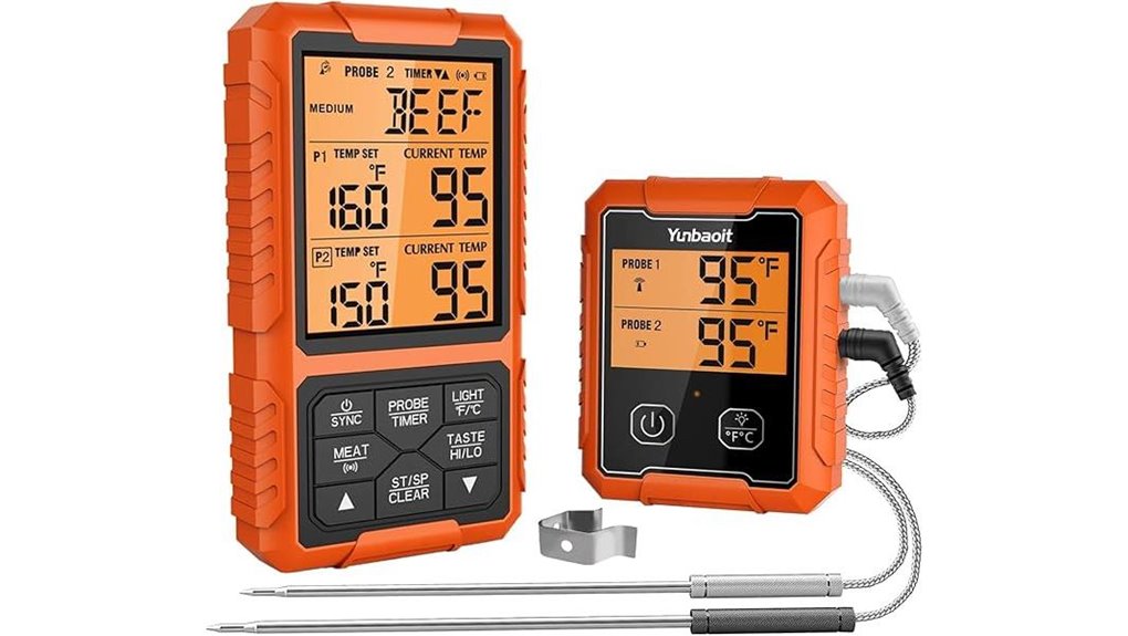 wireless dual probe meat thermometer