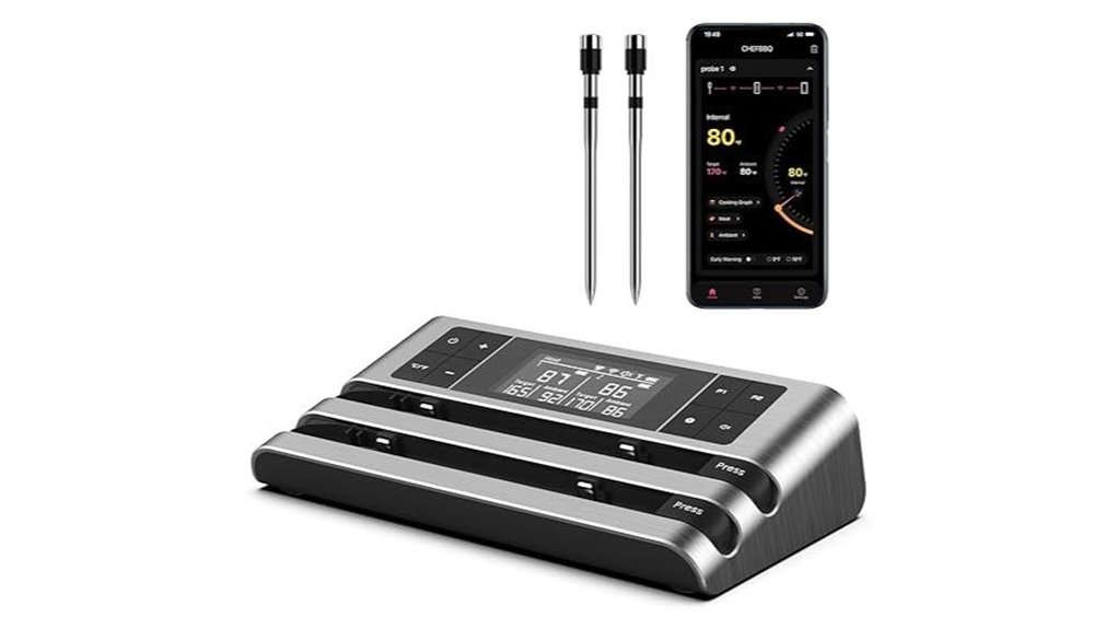 wireless dual sensor meat thermometer