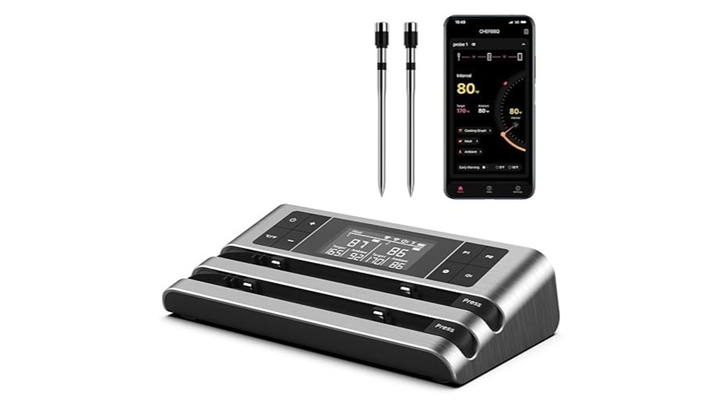 wireless dual sensor meat thermometer