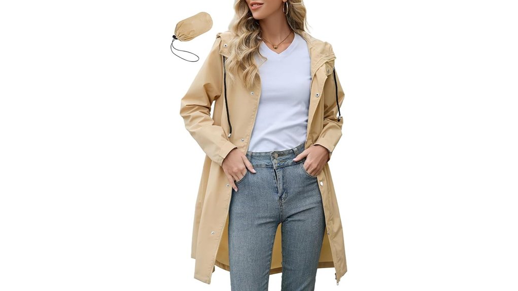 women s packable waterproof hooded jacket