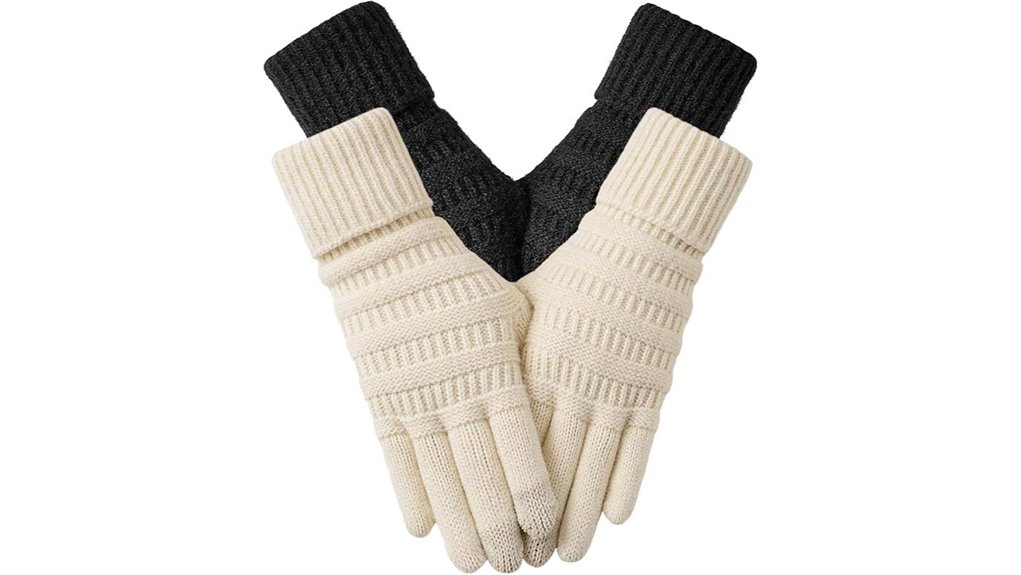 women s touchscreen double layer winter gloves