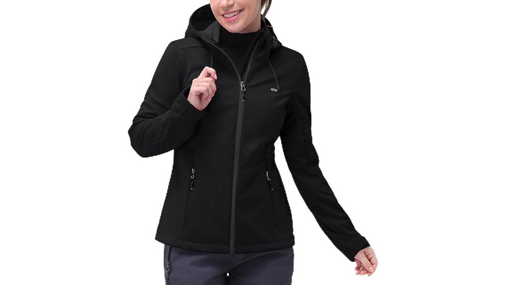 women s waterproof softshell hooded jacket
