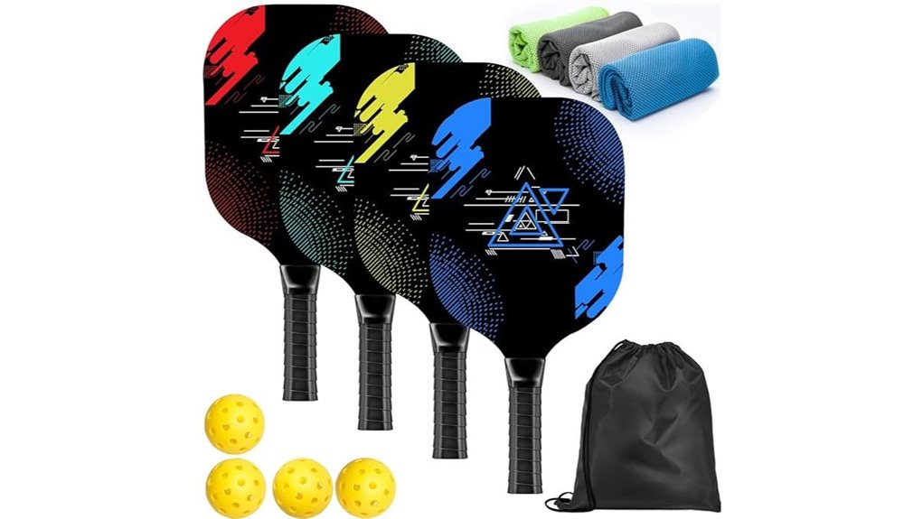 wood paddles pickleball set