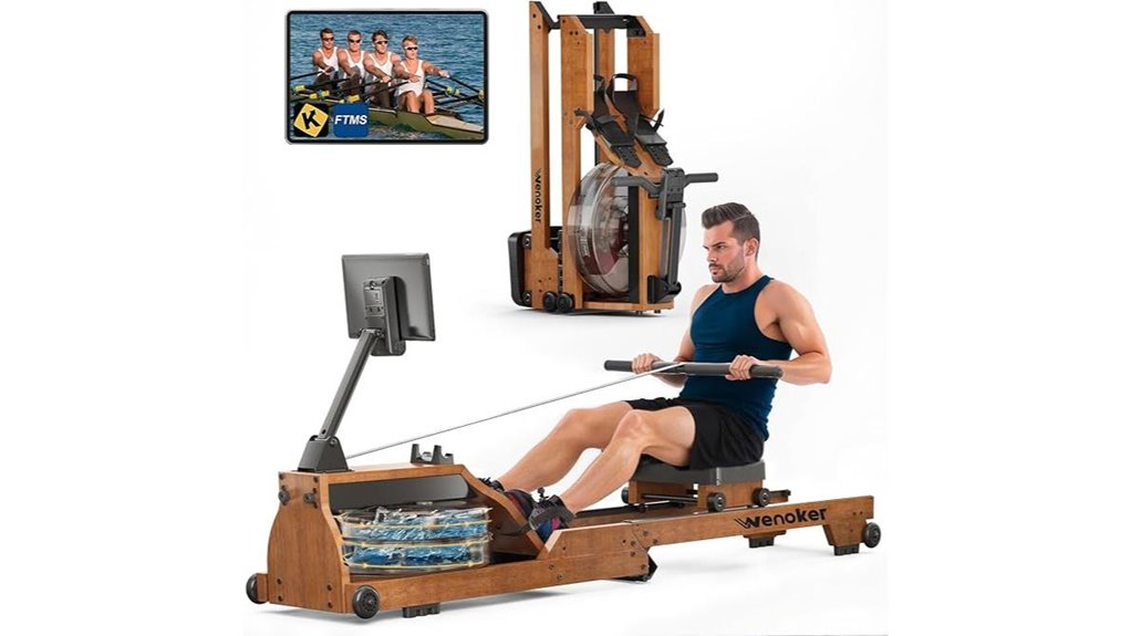 wooden bluetooth rowing machine