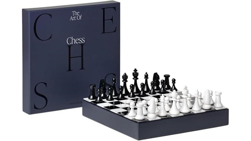 wooden chess set with acrylic