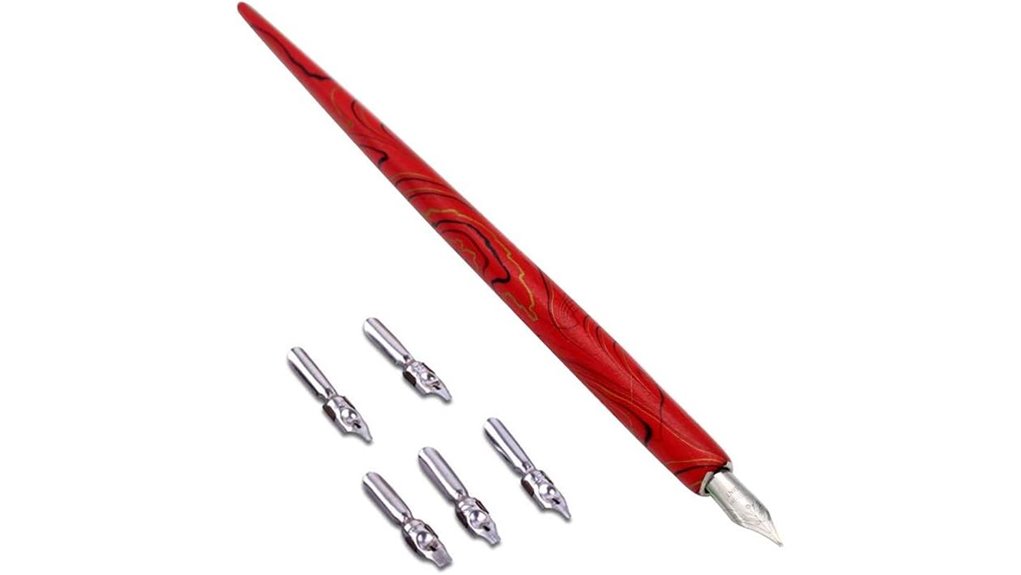 wooden oblique calligraphy dip pen