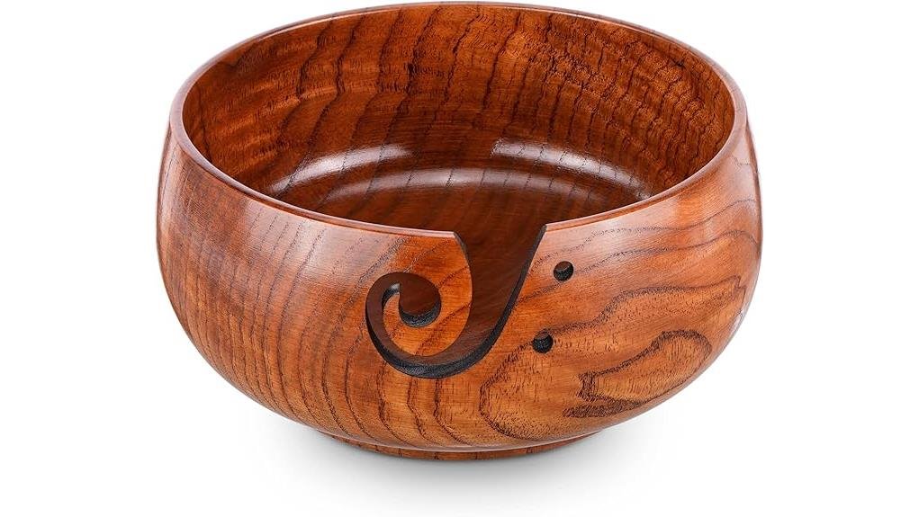 wooden yarn bowl storage