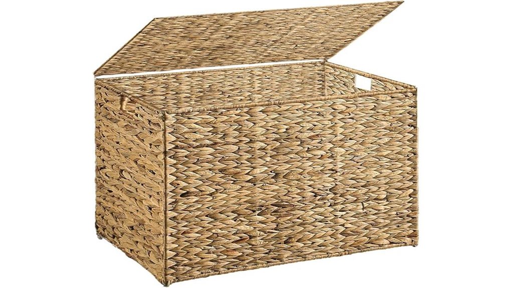 woven water hyacinth basket