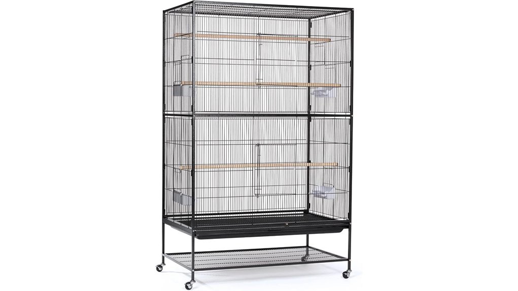 wrought iron rolling bird cage