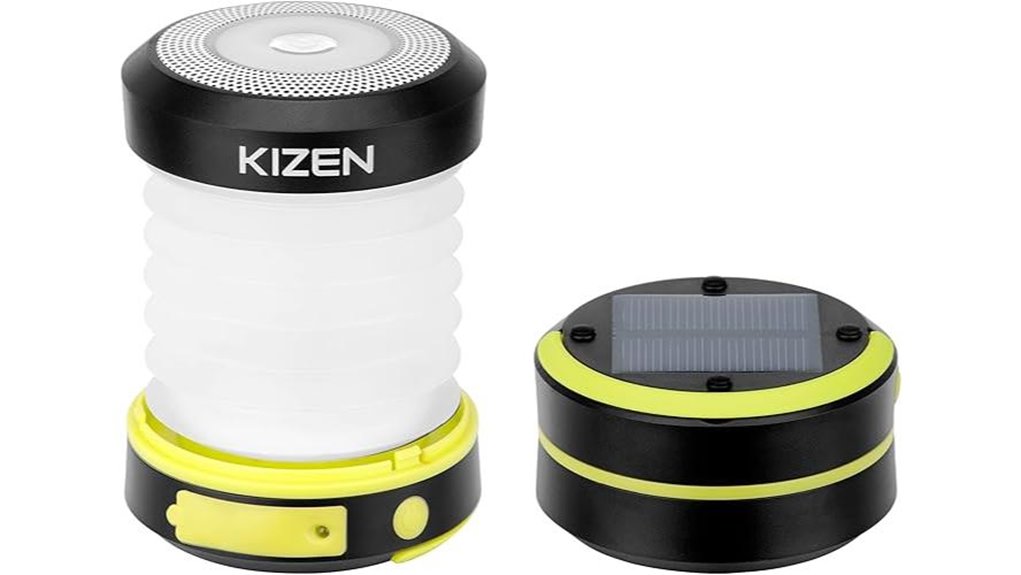 yellow collapsible rechargeable camping lantern