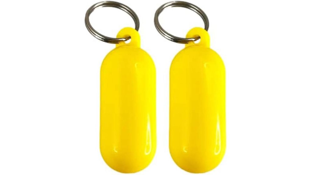 yellow pill shaped keychain 2 pack
