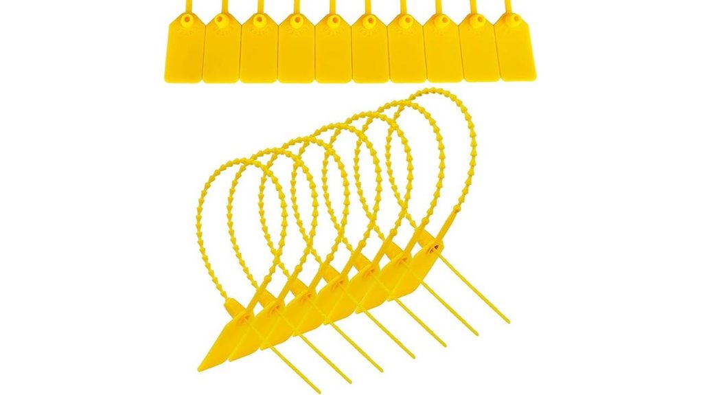 yellow plastic tamper evident cable labels
