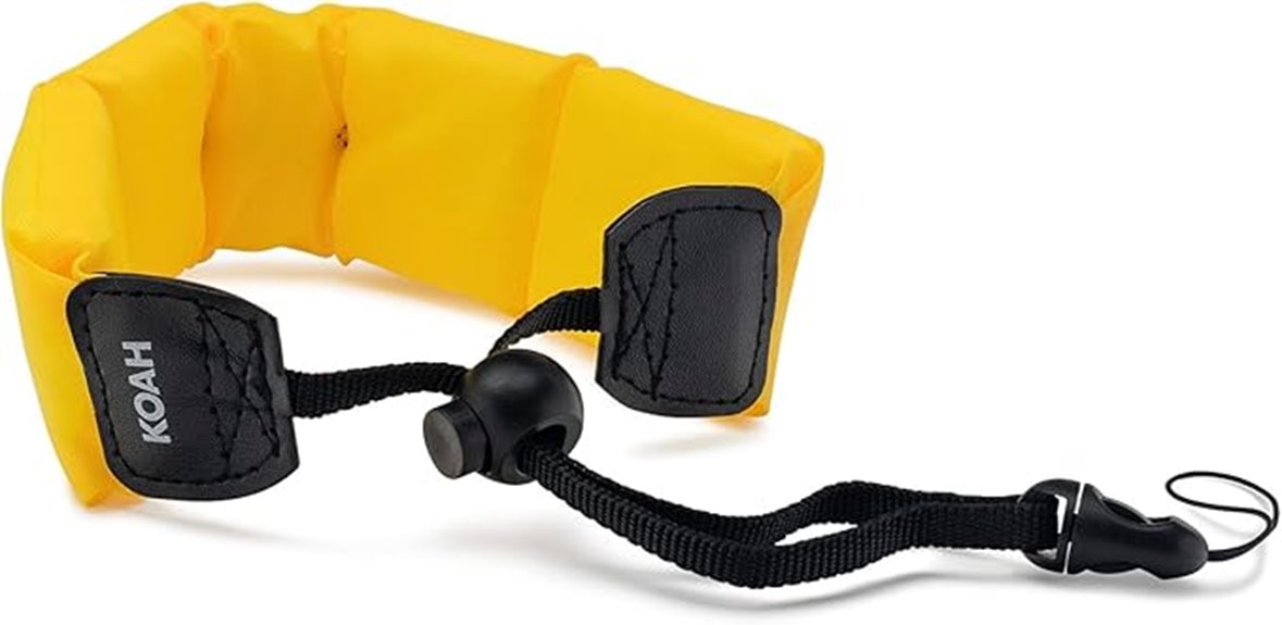 yellow waterproof floating strap