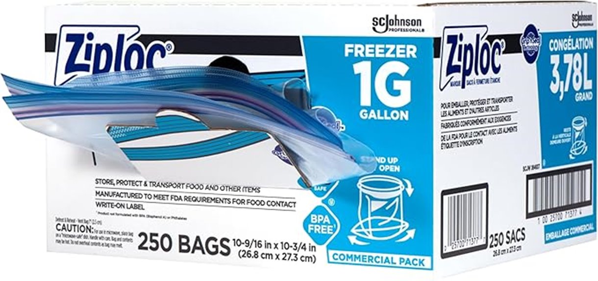 ziploc one gallon freezer bags