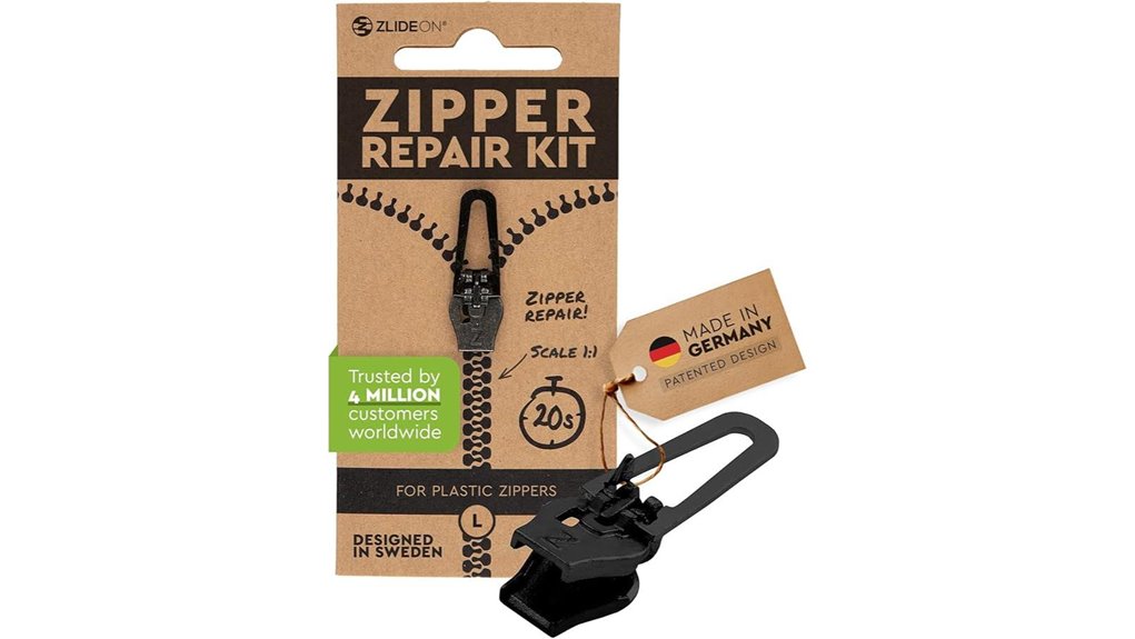 zlideon large black zipper repair