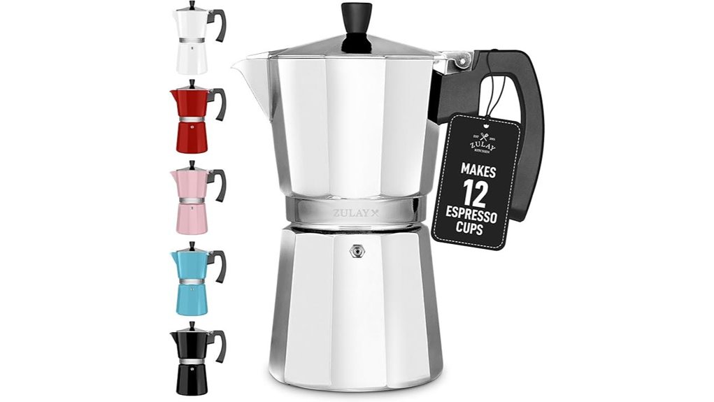 zulay 12 cup stainless moka